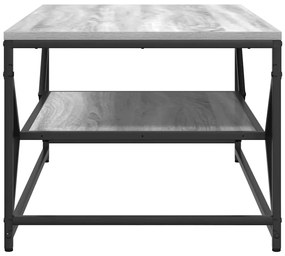 Mesa de Café vidaXL com Prateleira Cinza Sonoma 90x50x40 cm em Madeira