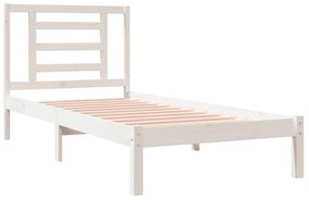 Cama sem colchão 90x190 cm madeira de pinho maciça branco