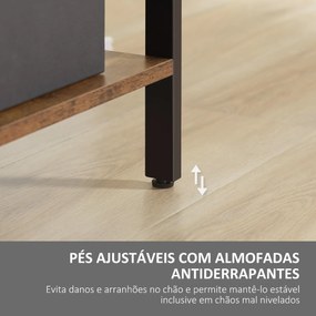 Estante para Livros de 4 Níveis com 8 Compartimentos de Armazenamento Estilo Industrial para Sala de Estar Escritório Dormitório 74x30x157,5cm Marrom