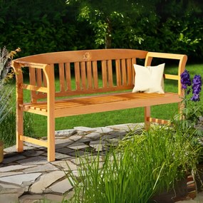 Banco de jardim Rose em madeira de eucalipto com certificação FSC® 158x43x82cm Castanho