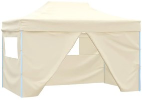 Tenda pop-up dobrável com 4 paredes laterais 3x4,5 m branco nata