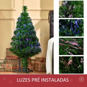 HOMCOM Árvore de Natal Artificial 90cm com 90 Ramos de PVC Fibra Óptic