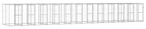 vidaXL Canil de exterior 29,04 m² aço galvanizado