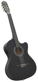 12 pcs conjunto de guitarra com equalizador e 6 cordas preto