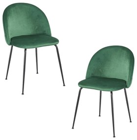 Pack 2 Cadeiras Black Dalnia Veludo - Verde