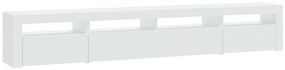 Móvel de TV com luzes LED 240x35x40 cm branco