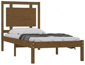 Estrutura de cama 100x200 cm madeira maciça castanho mel