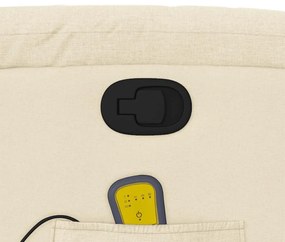 Poltrona de massagens reclinável tecido cor creme