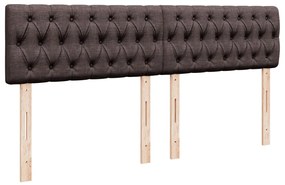 Cama com molas/colchão 180x200 cm tecido castanho-escuro