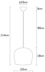 Candeeiro de Teto Berceste – Preto – 23 cm de Diâmetro, 114 cm de Altu