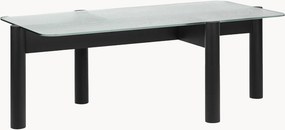 Mesa de centro em madeira de faia com tampo de vidro Kob