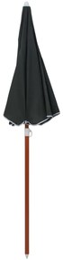 Guarda-sol de jardim com poste de aço 180 cm antracite