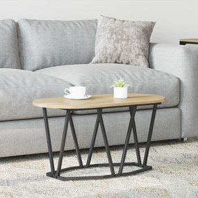 Mesa de Centro em Carvalho Sonoma 80x40x40,5 cm, Madeira Revestida e Metal