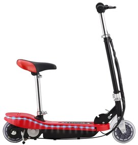 Trotinete para criança com assento e LED 120 W vermelho