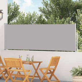 48386 vidaXL Toldo lateral retrátil para pátio 100x500 cm cinzento
