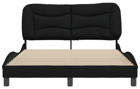 Estrutura de cama sem colchão 120x200 cm tecido preto
