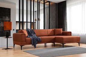 Sofá-Cama de Canto Horizon – Vermelho Telha – 250x140 cm