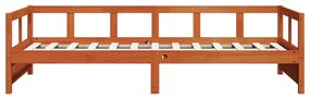 Sofá-cama 90x190 cm madeira de pinho maciça castanho cera