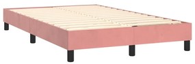 Cama boxspring com colchão 120x200 cm veludo rosa