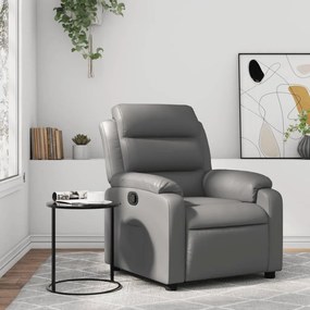 vidaXL Poltrona reclinável couro artificial cinzento