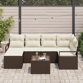 Conjunto de Sofá de Jardim vidaXL 6 Peças com Almofadas Cinzas de Ratt