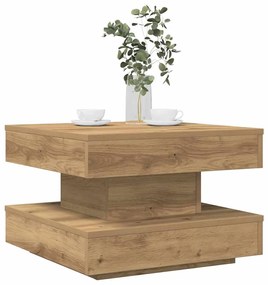 Mesa centro rotativa a 360graus 50x50x34,5cm carvalho artisiano