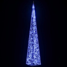 Cone de iluminação decorat. c/ LEDs azuis acrílico 120 cm