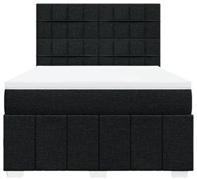 Cama com molas/colchão 140x200 cm tecido preto