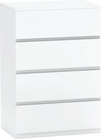 HOMCOM Cômoda Aparador com 4 Gavetas, 55 cm x 33 cm x 80 cm, Branco | Aosom Portugal