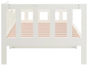 Sofá-cama sem colchão 90x190 cm madeira de pinho maciça branco