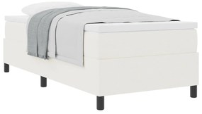 Cama Box Spring com Colchão Creme 90x200 cm Tecido de Veludo Cotelê