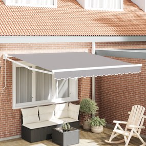 Toldo Retrátil Manual vidaXL Cinza 350x250 cm