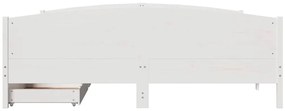Cama sem colchão 200x200 cm madeira de pinho maciça branco