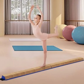 Trave de equilíbrio ginástica portátil dobrável de 240 CM com capa de camurça e espuma para equipamento de treino para crianças Azul