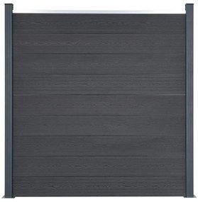 Conjunto de painéis de vedação 353x186 cm WPC cinzento