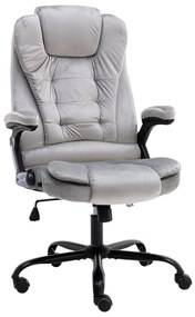 vidaXL Cadeira de escritório veludo cinzento-claro