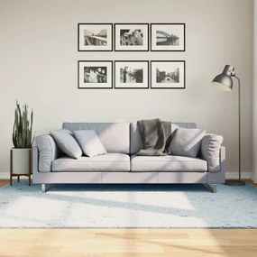 vidaXL Tapete pelo curto macio e lavável HUARTE 160x230 cm azul