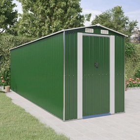 Abrigo de jardim 192x606x223 cm aço galvanizado verde