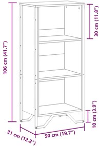 Estante 50x31x106 cm derivados de madeira cinzento sonoma