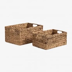 Conjunto De 2 Cestos De Arrumação Borba Natural - Sklum