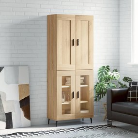 vidaXL Armário alto 69,5x34x180 cm derivados de madeira cor sonoma