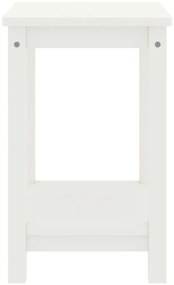 Mesa de cabeceira 35x30x47 cm madeira de pinho maciça branco