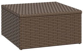 Conjunto lounge de jardim vime PE castanho