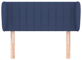 Cabeceira de cama c/ abas tecido 103x23x78/88 cm azul