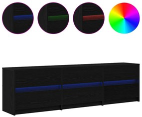 Gabinete para TV Preto 182 x 34 x 50 cm Madeira processada