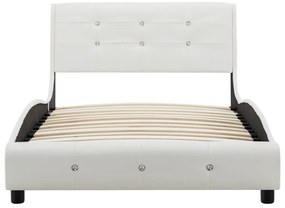 Cama + colchão espuma memória 90x200 cm couro artificial branco