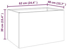 Vaso/floreira 62x40x39 cm aço corten