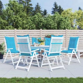 vidaXL Almofadões p/ cadeiras altas de jardim 6 pcs tecido turquesa