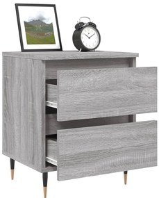 Mesa de cabeceira 40x35x50 cm derivados de madeira cinza sonoma