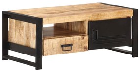 vidaXL Mesa de centro 100x50x40 cm madeira de mangueira áspera